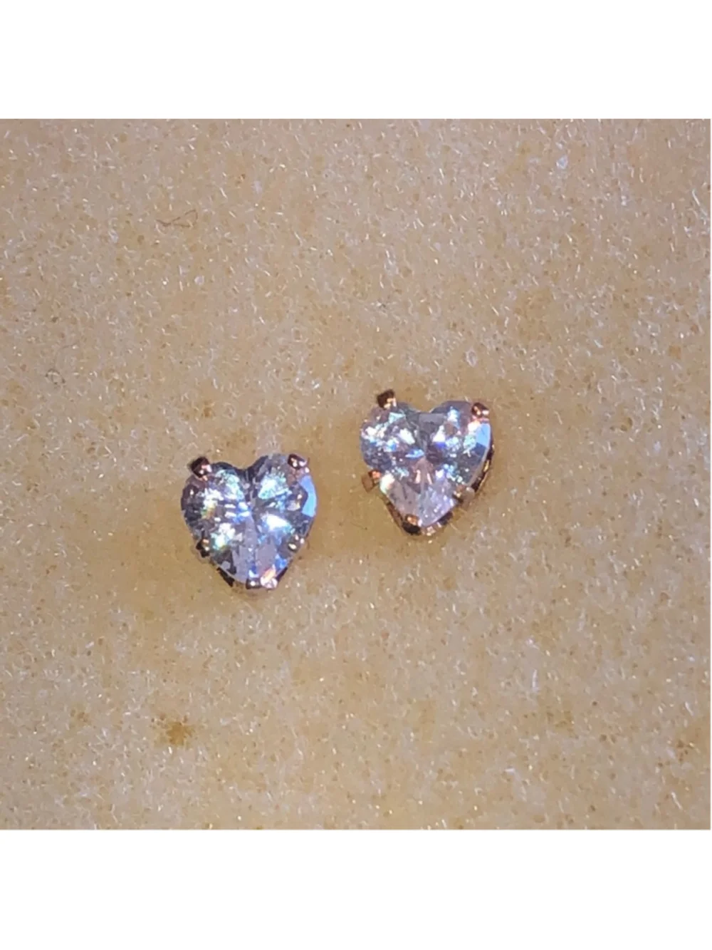 Gold Plated Sterling Silver L 925 Heart Dainty Stud Earrings
